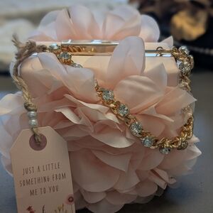 Badgley Mishka Jewel Mini Flower Evening Bag With Rhinestone Handle